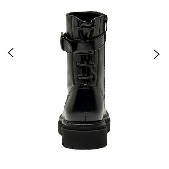 Black combat boots- worn once! - Picture 3 of 4